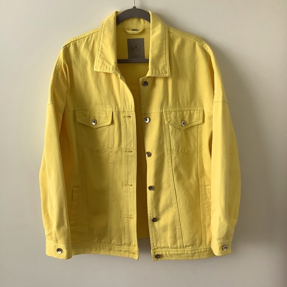 Vero Moda yellow oversized denim jacket size L - Picture 4 of 12